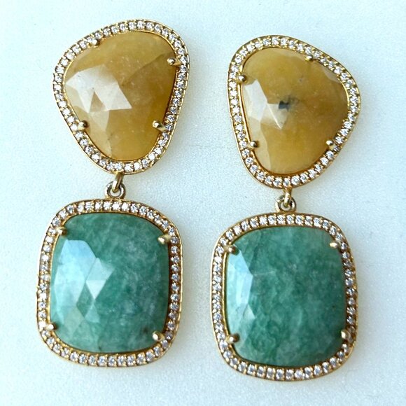 Susan Hanover Designs Jewelry - Sliced Sapphires Drop Earrings by Susan Hanover